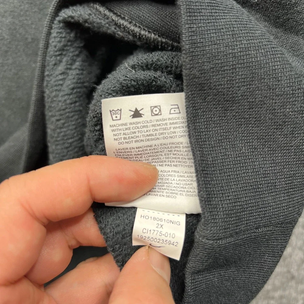 Nike Hoodie Womens 2X Black Gold Silver Graphic Logo Pullover CI1775-010 - Picture 10 of 16